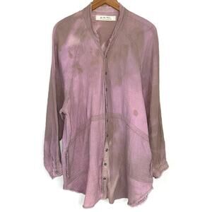 Free People We The Free Summer Daydream Custom Mauve Tie Dye Cotton Shirt Size M